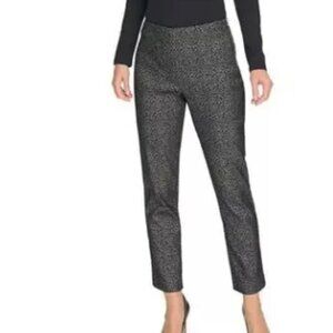 DKNY Women's Black/Silver Animal Printed Low Rise Skinny Ankle Pants Size 14 NWT
